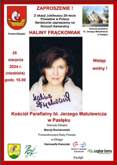 Starosta przypomina o koncercie Haliny Frąckowiak