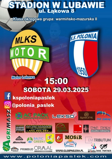 Polonia gra w Lubawie z Motorem