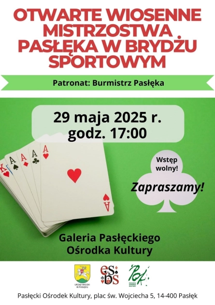 Otwarte Wiosenne Mistrzostwa Pasłęka w Brydżu Sportowym