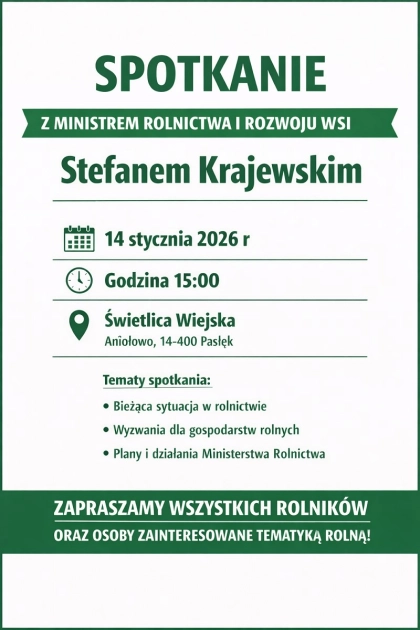 Minister Stefan Krajewski w Aniołowie