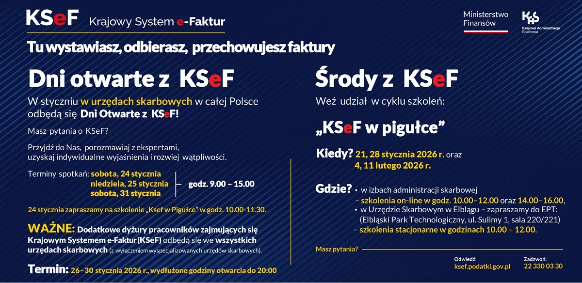 KSeF- dni otwarte i szkolenia