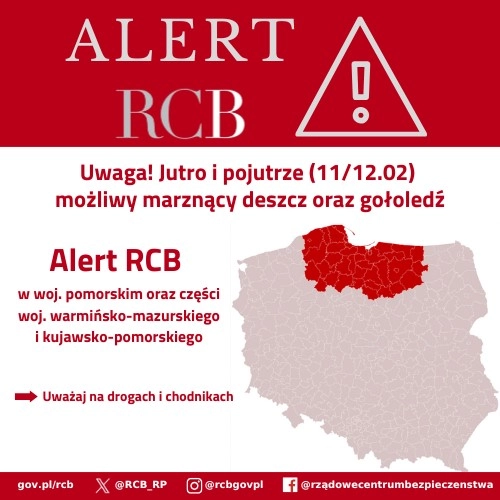 Uwaga &ndash; marznący deszcz i gołoledź