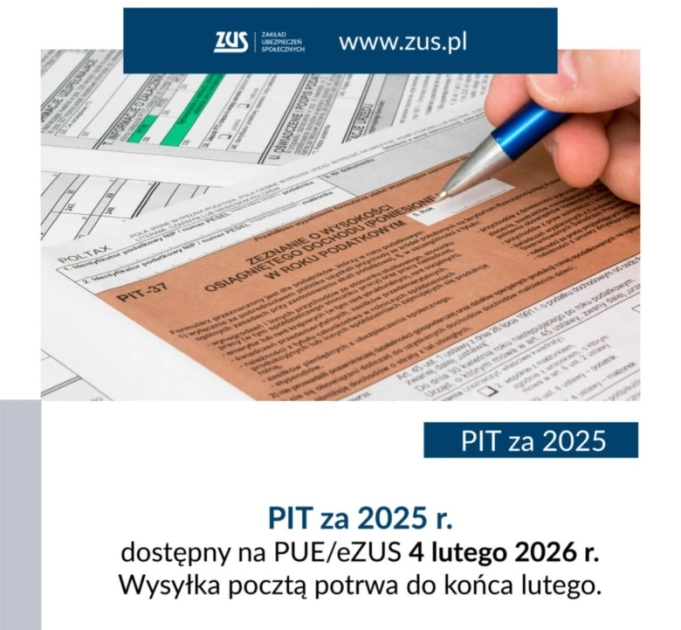 ZUS zakończył wysyłkę PIT-&oacute;w za 2025 r.