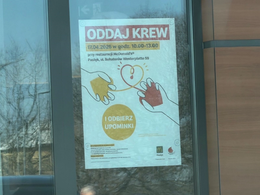 Oddaj krew przy restauracji McDonald's