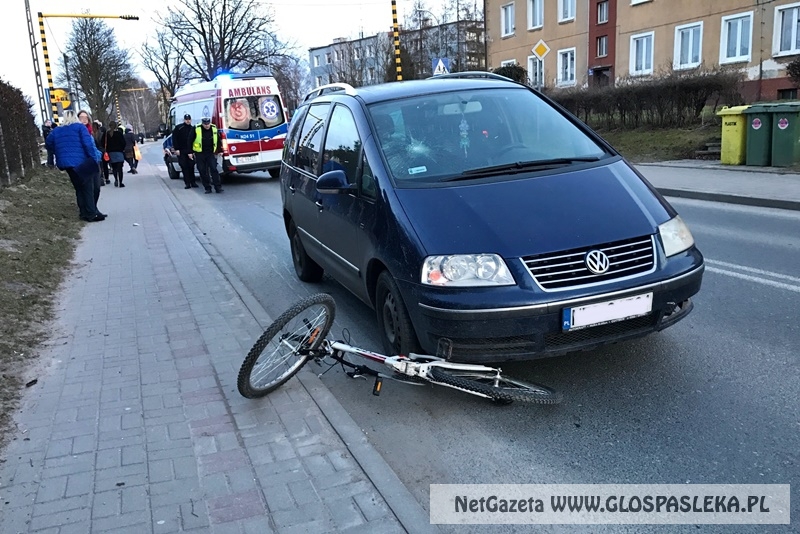 potracenie rowerzysty Lidl 