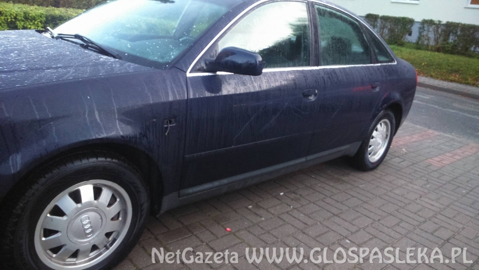 Uszkodzone audi pod pasłęckim szpitalem