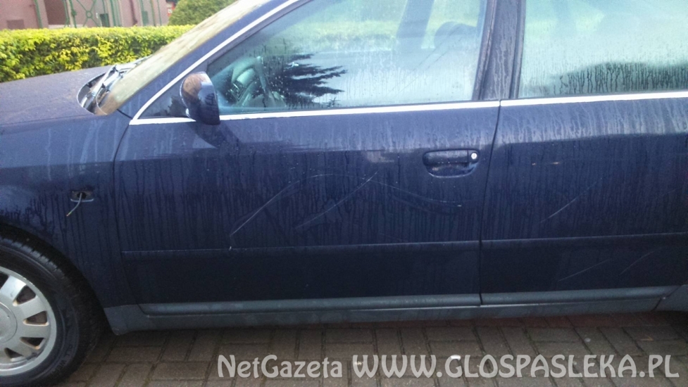 Uszkodzone audi pod pasłęckim szpitalem