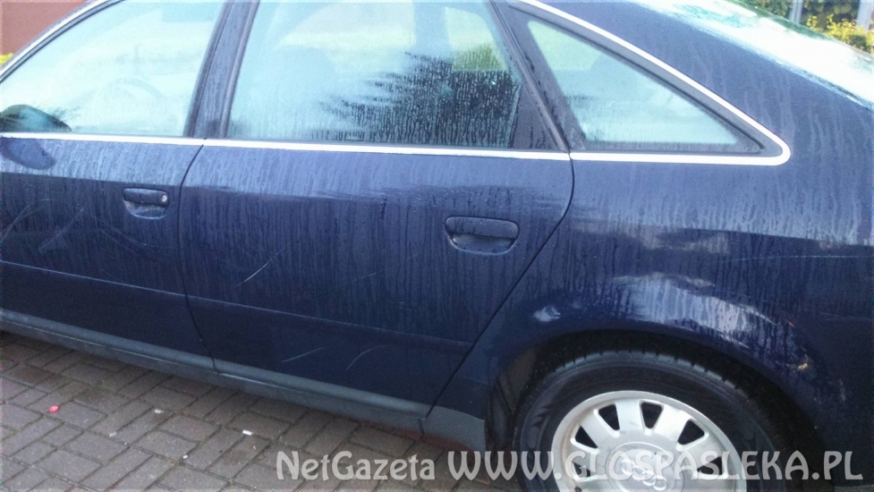 Uszkodzone audi pod pasłęckim szpitalem