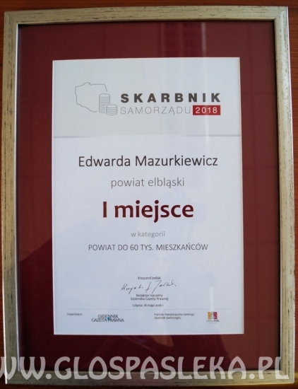 Powiat Elbląski z najlepszym w Polsce Skarbnikiem