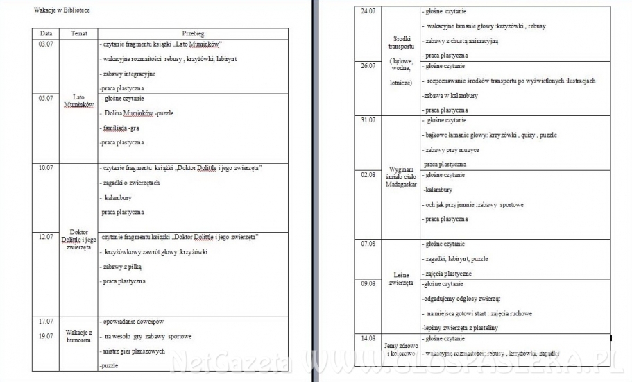 Wakacje w Bibliotece