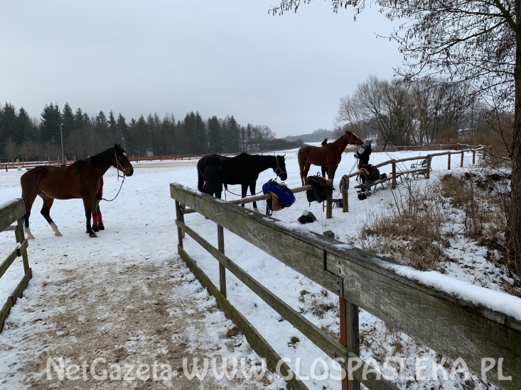 Kulig, ognisko i lepienie bałwana