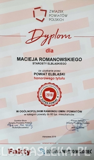 Powiat elbląski nagrodzony
