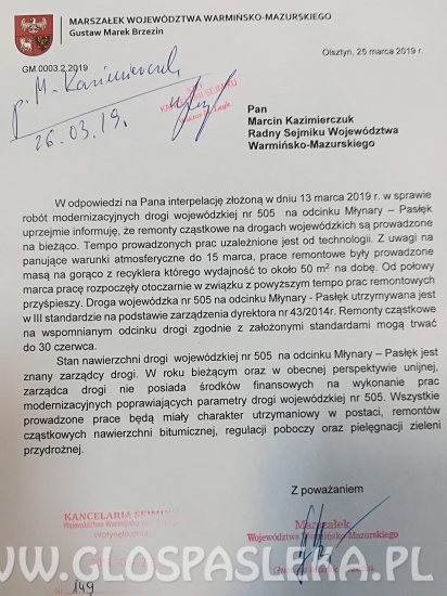 Petycja w sprawie drogi 505