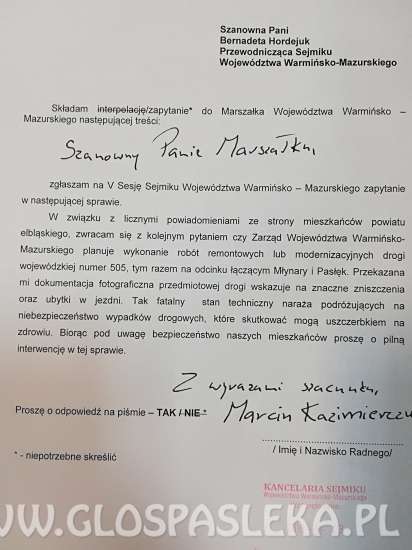 Petycja w sprawie drogi 505