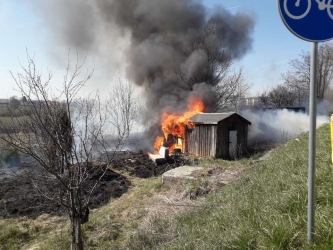 Pożar altany na ul. Polnej