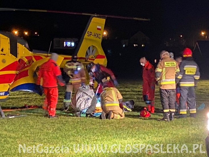 Helikopter zabrał 50 – letniego mężczyznę