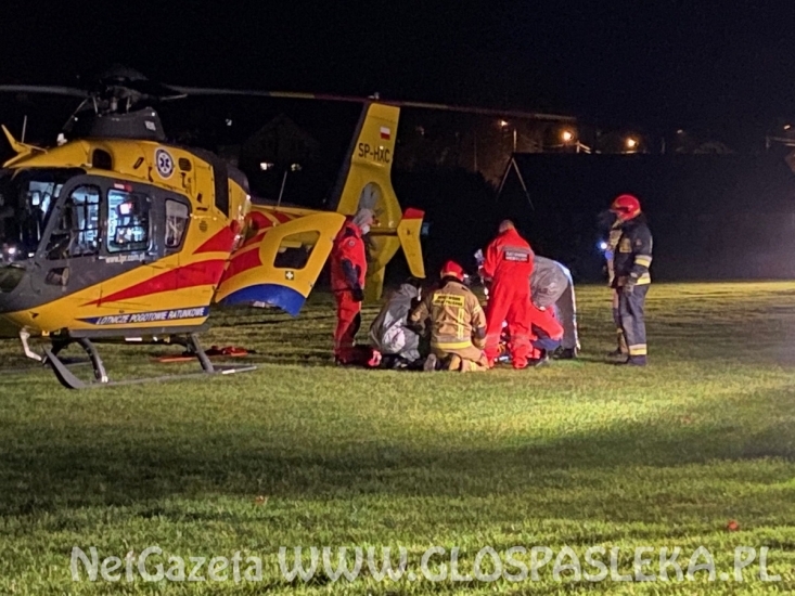 Helikopter zabrał 50 – letniego mężczyznę