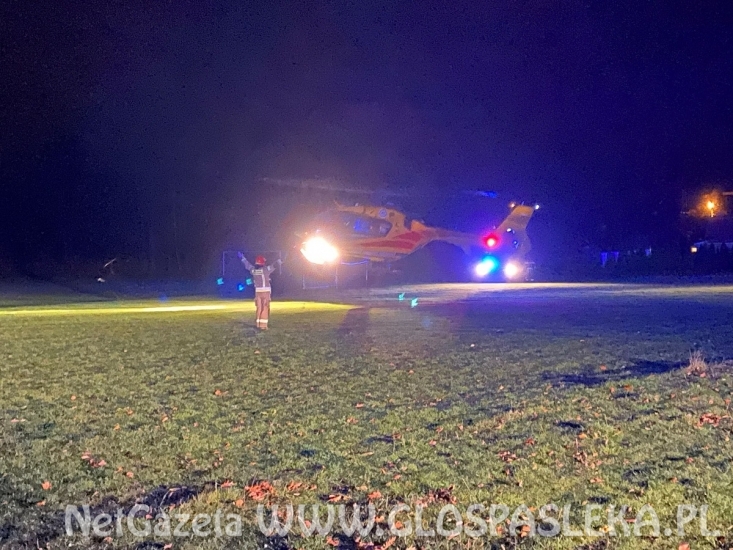 Helikopter zabrał 50 – letniego mężczyznę