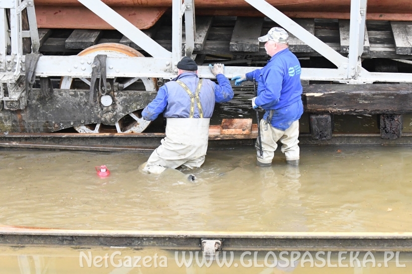 Awaria na pochylni Kąty