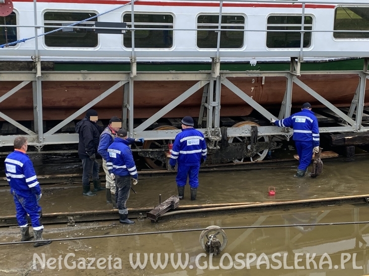 Awaria na pochylni Kąty