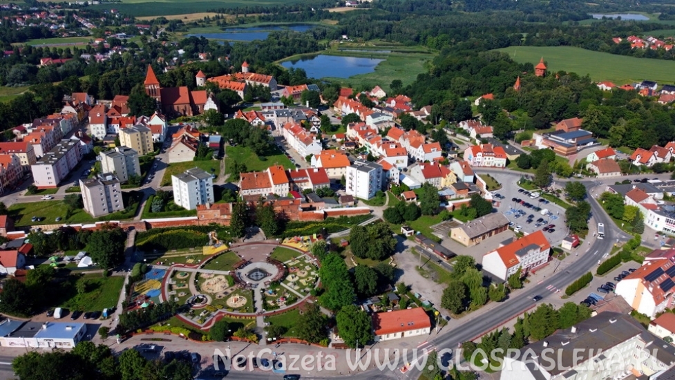 Pasłęk z lotu ptaka - lipiec 2021