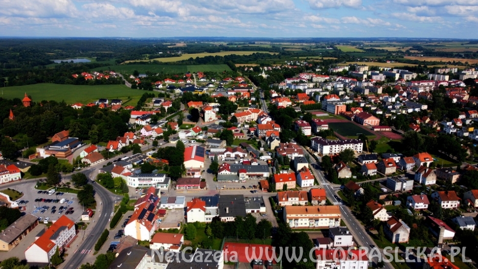 Pasłęk z lotu ptaka - lipiec 2021