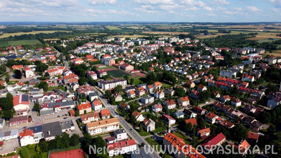 Pasłęk z lotu ptaka - lipiec 2021