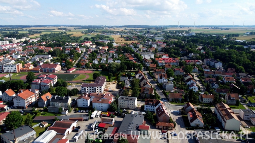 Pasłęk z lotu ptaka - lipiec 2021