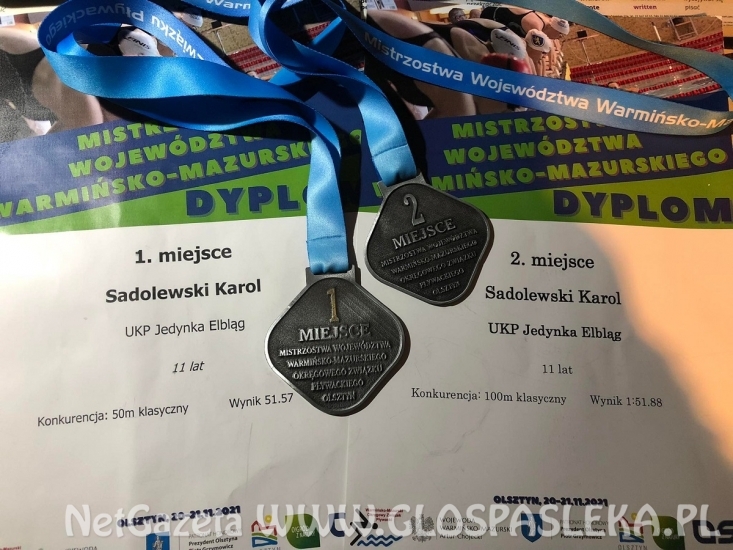 Srebro i złoto dla Karola w Mistrzostwach Wojewódzkich w Pływaniu