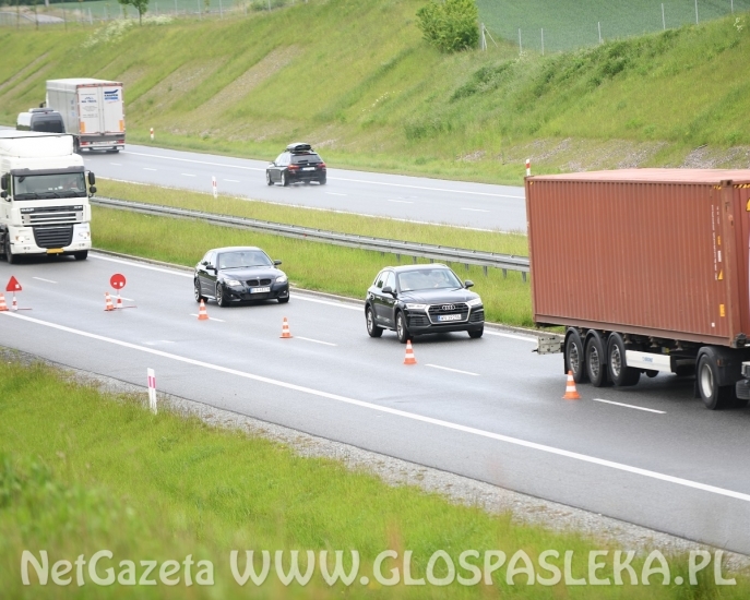 Wypadek w czasie ulewnego deszczu